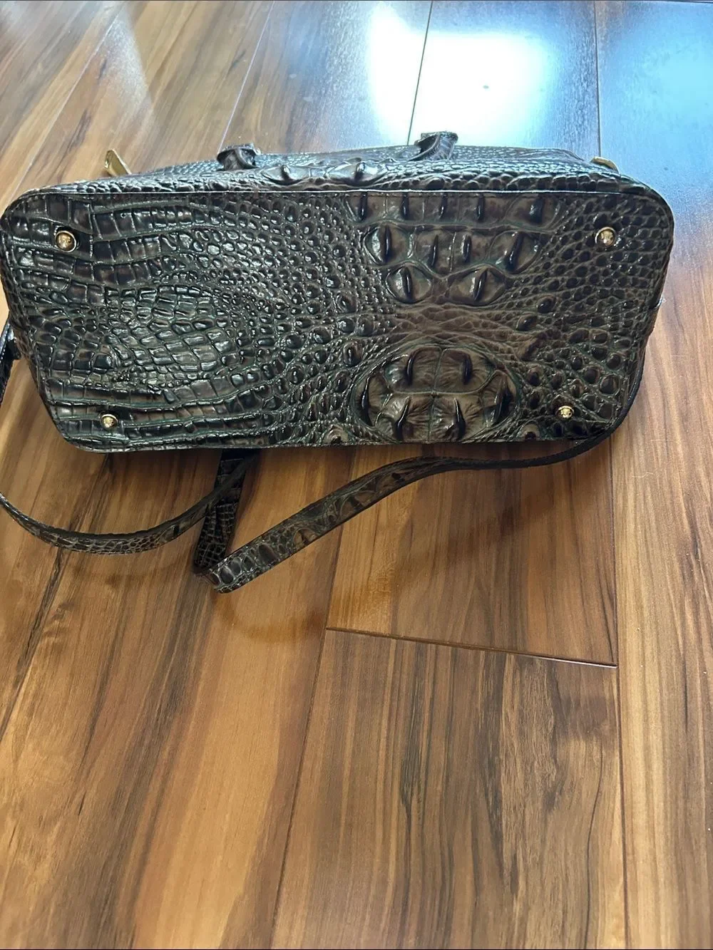 Brahmin Duxbury Brown Croc Embossed Ombré Finish Satchel